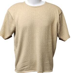 Casual Corner VTG Gold Metalic Sheen Dressy Blouse Women's Size Medium Glam Top